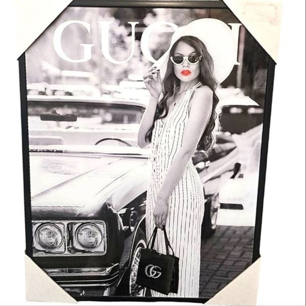 At Home Gucci Luxury Glam Shop Framed Wall Decor